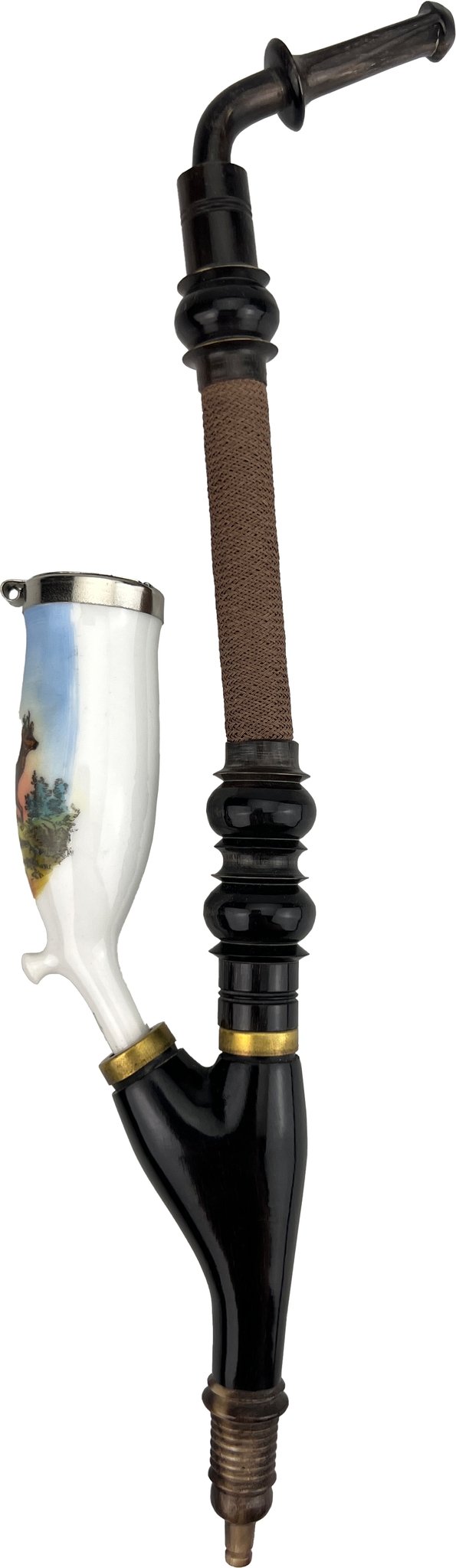 Old German Clay Pipes Porzellanpfeifen Jägermotiv Variante 9