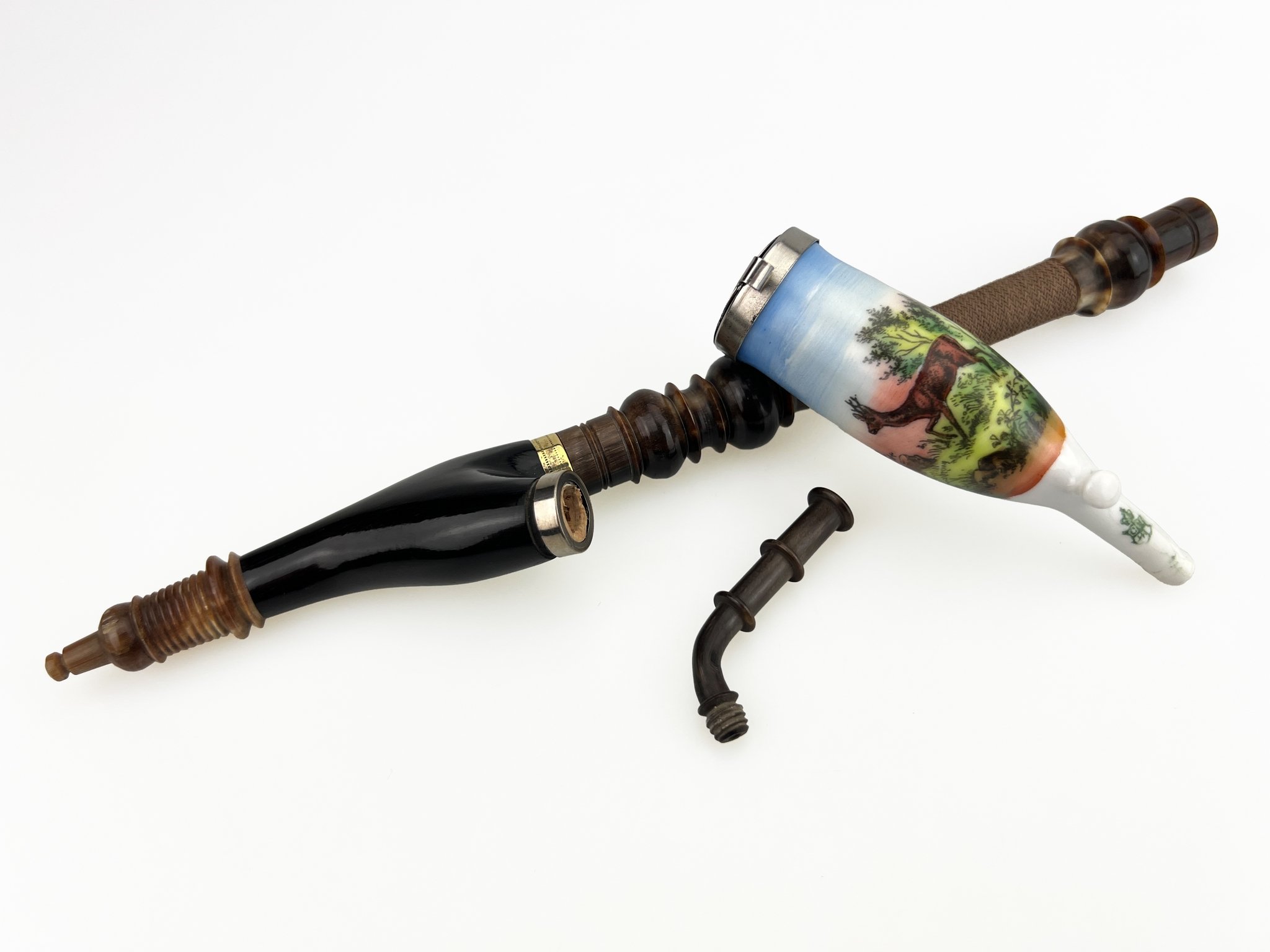 Old German Clay Pipes Porzellanpfeifen Jägermotiv Variante 9 Detailbild 4