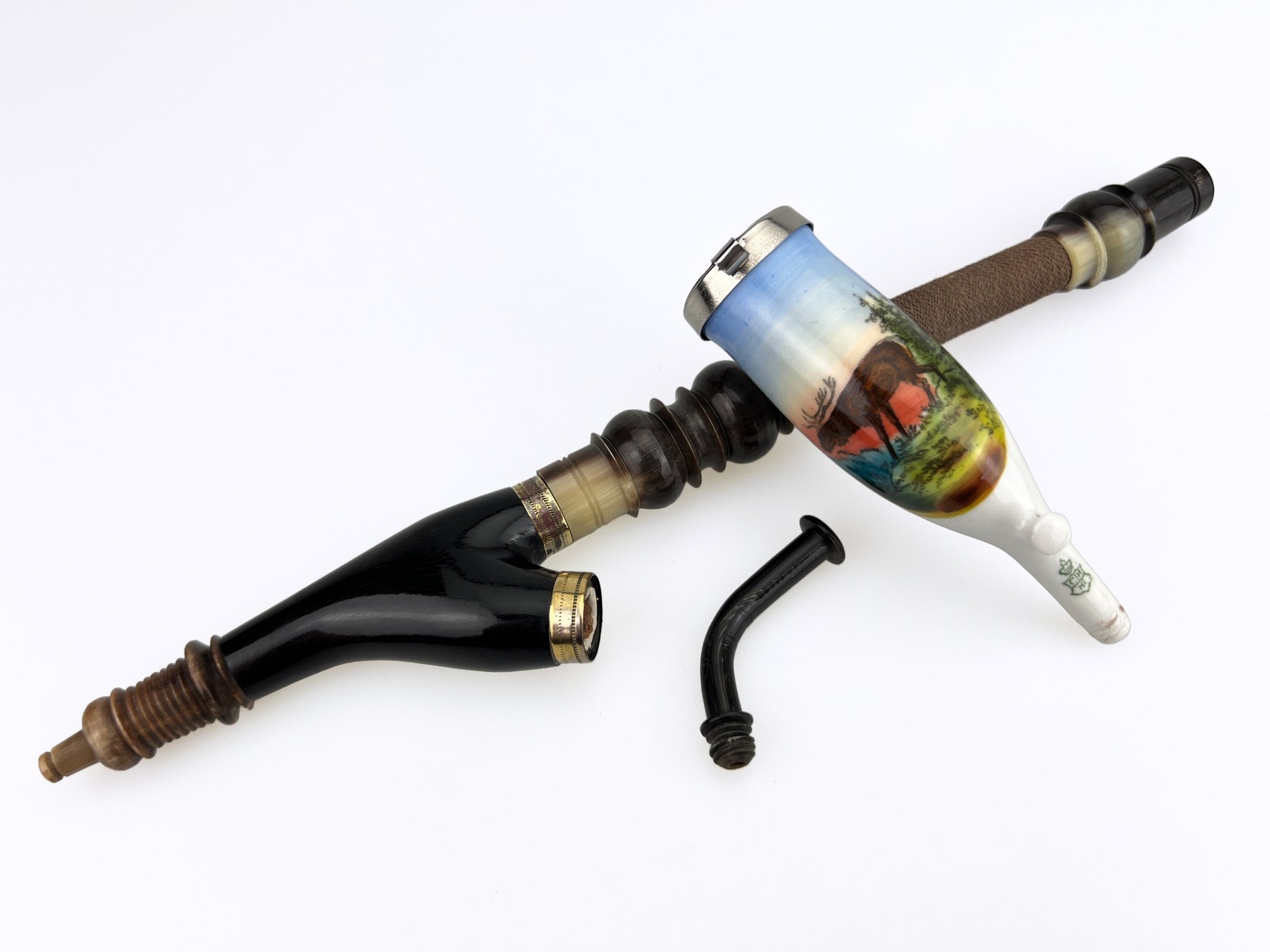 Old German Clay Pipes Porzellanpfeifen Jägermotiv Variante 11 Detailbild 4