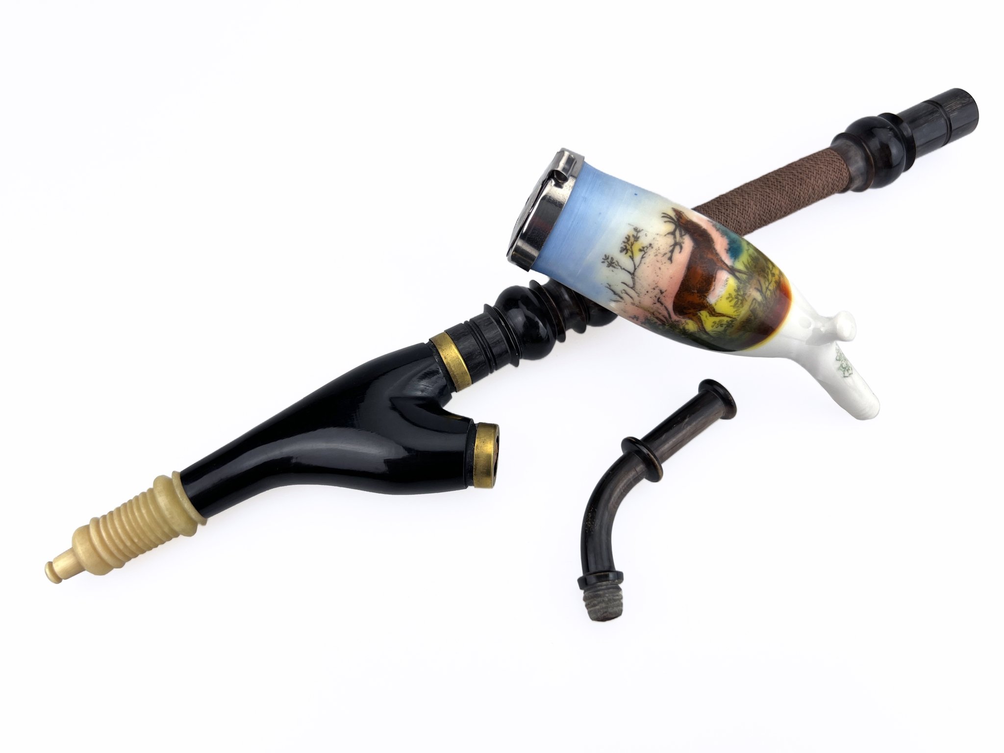 Old German Clay Pipes Porzellanpfeifen Jägermotiv Variante 12 Detailbild 4