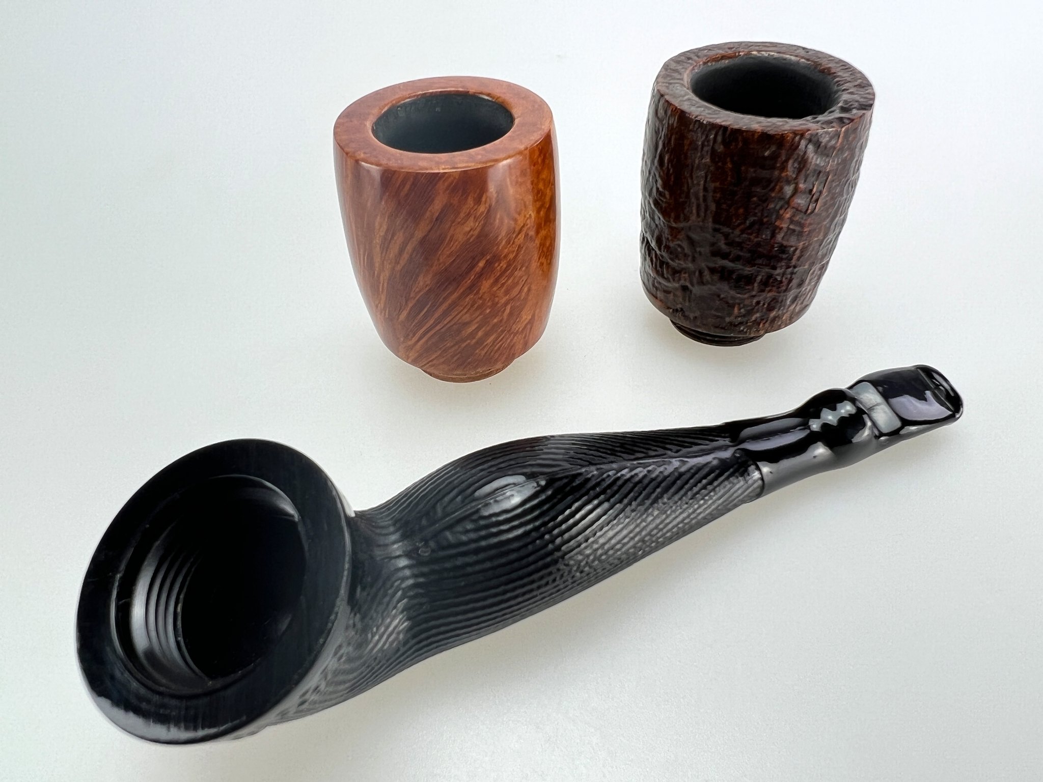 Old German Clay Pipes das Legendäre Frauenbein glatt mit Wechselkopf (interne Nr. 4)