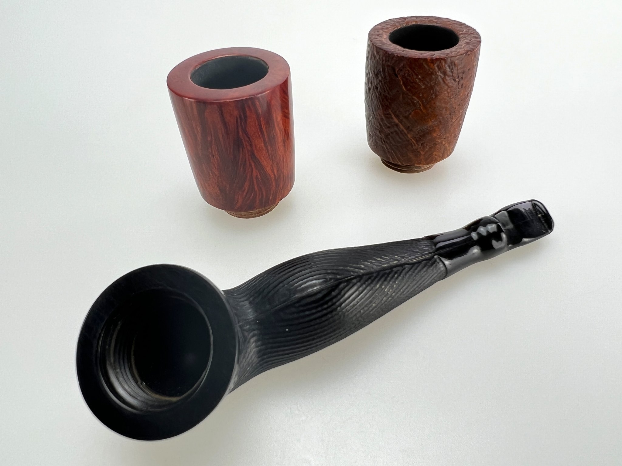 Old German Clay Pipes das Legendäre Frauenbein glatt mit Wechselkopf (interne Nr. 5)