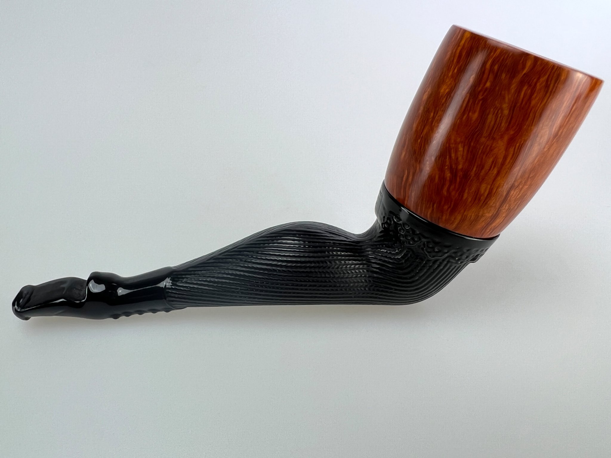 Old German Clay Pipes das Legendäre Frauenbein glatt mit Wechselkopf (interne Nr. 6)