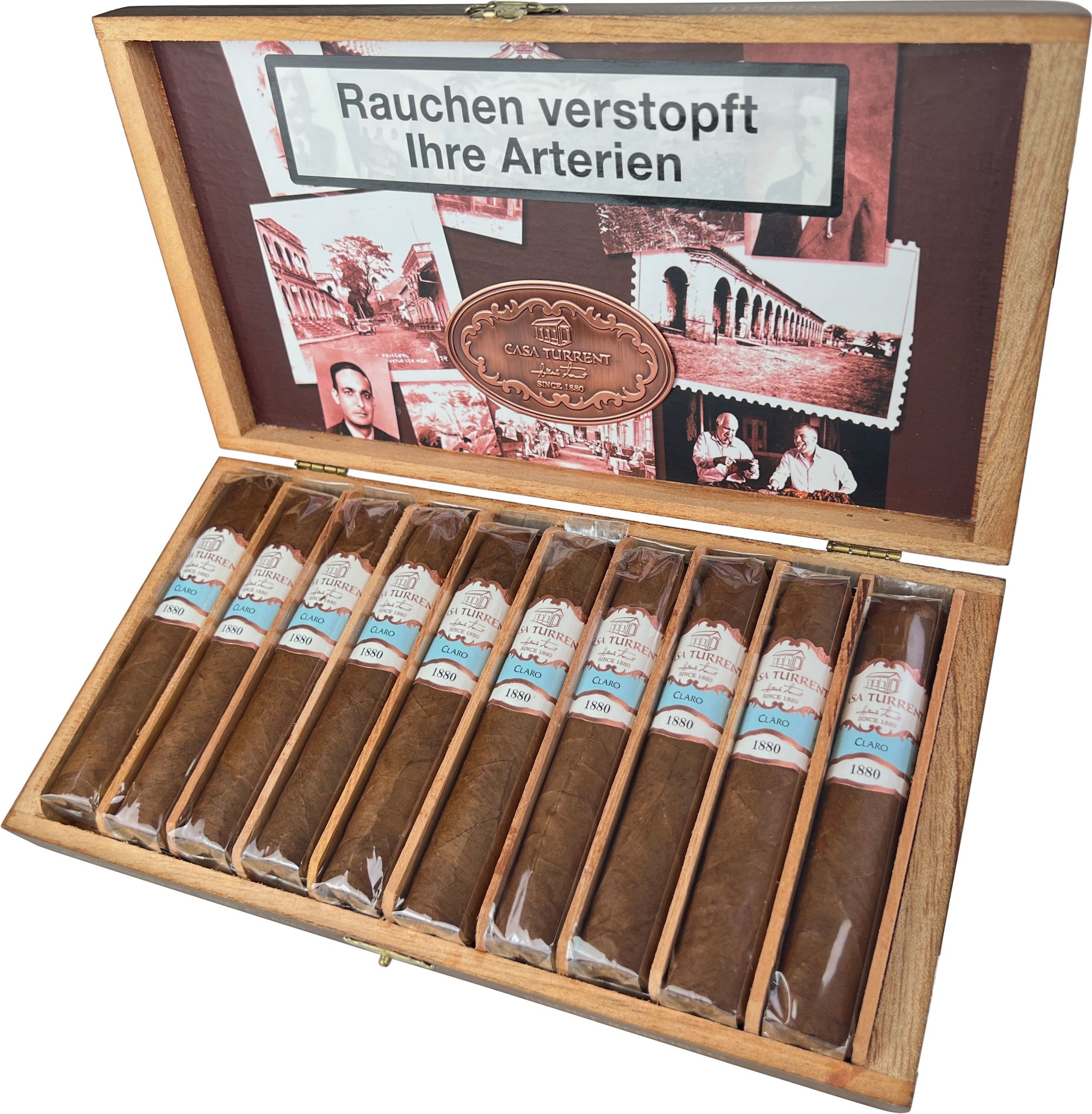 A. Turrent Casa Turrent 1880 Claro Short Robusto Kiste offen
