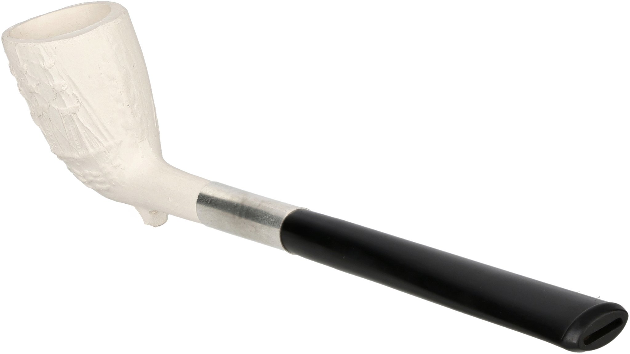 Heibe Pfeifen Schiff + Anker Ton Weiss Ebonit Mundstück_02