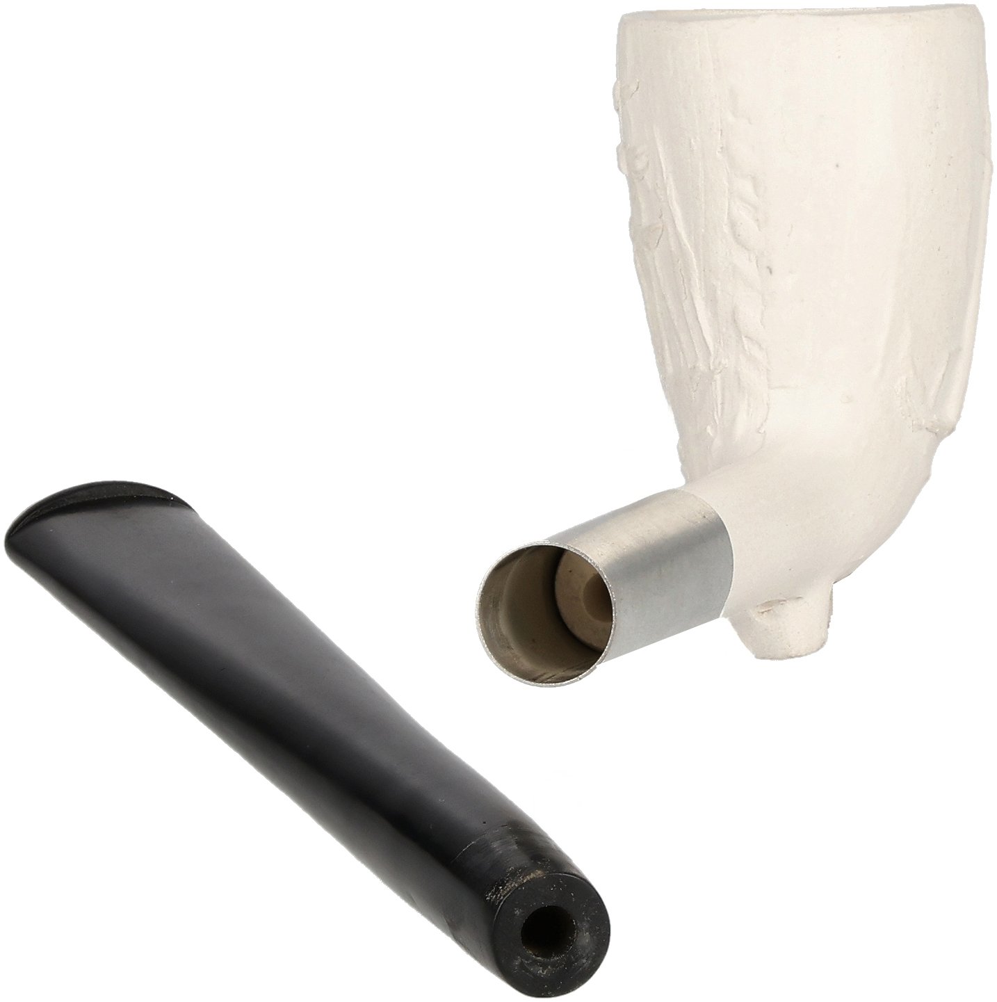 Heibe Pfeifen Schiff + Anker Ton Weiss Ebonit Mundstück_05