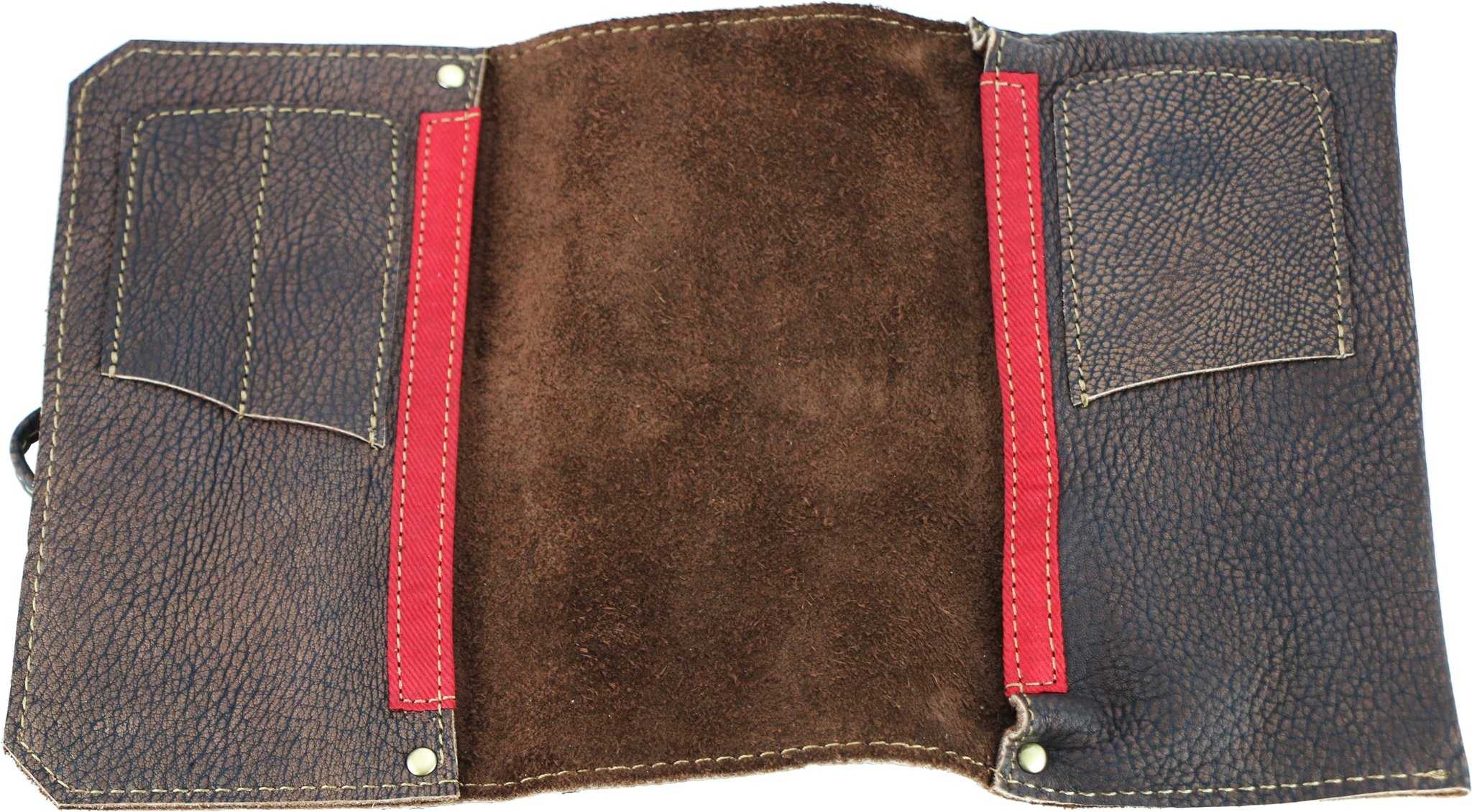 lassic Pfeifentasche Rollbeutel Leder braun Washout (630501)_ Offen