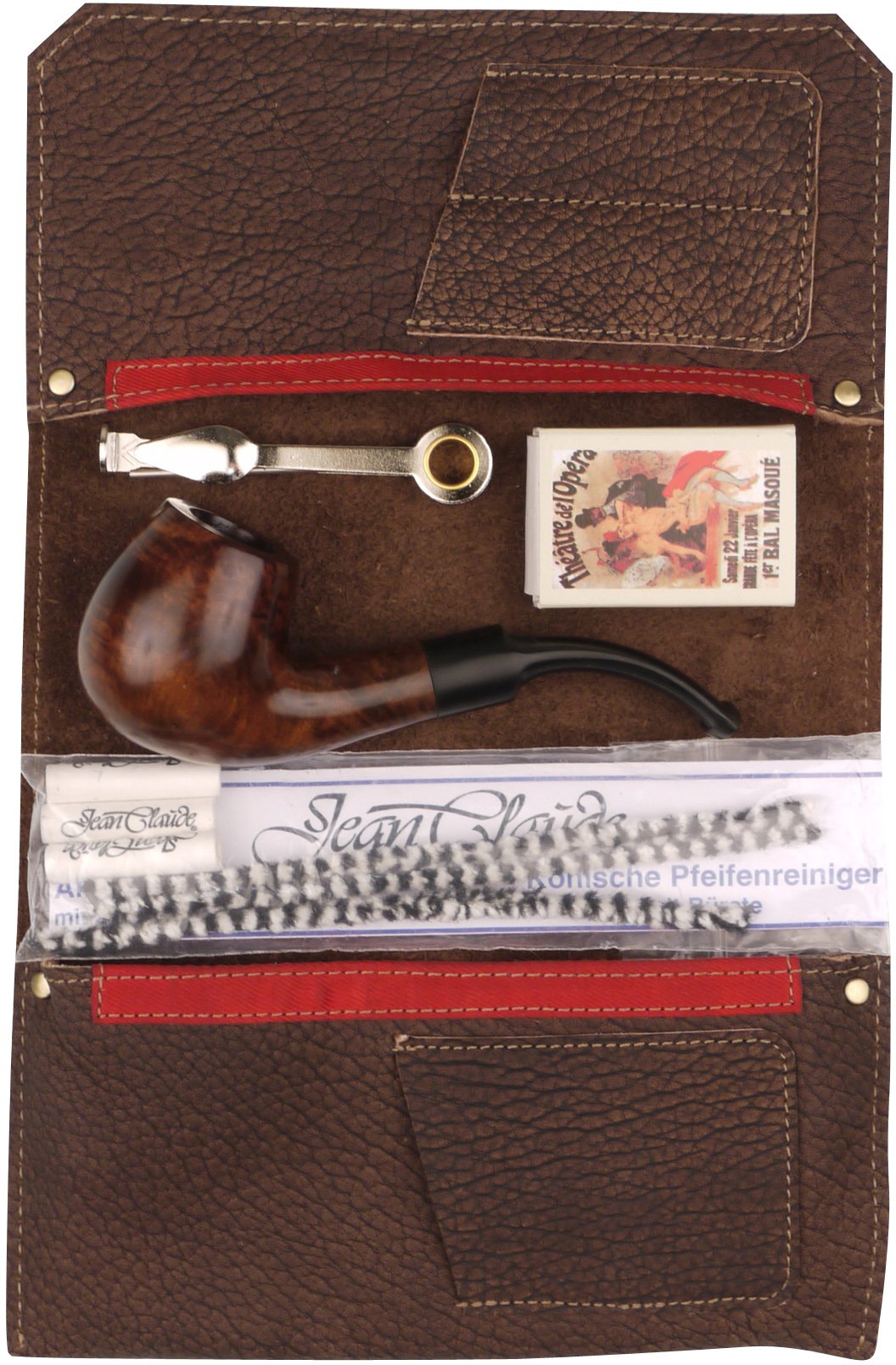 Classic Pfeifentasche Rollbeutel Einsteigerset gebogen Leder washout (409502)