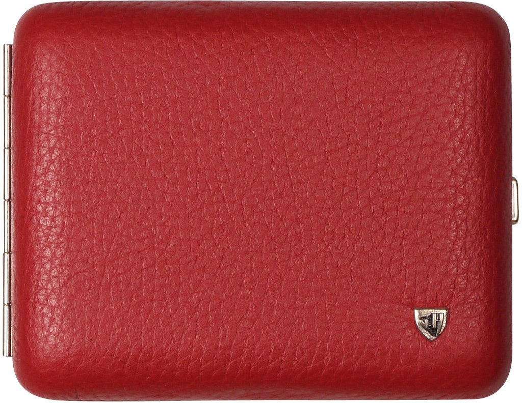 Classic Zigarilloetui 18er Leder rot Rahmen innen hochglanz nickel (605612)