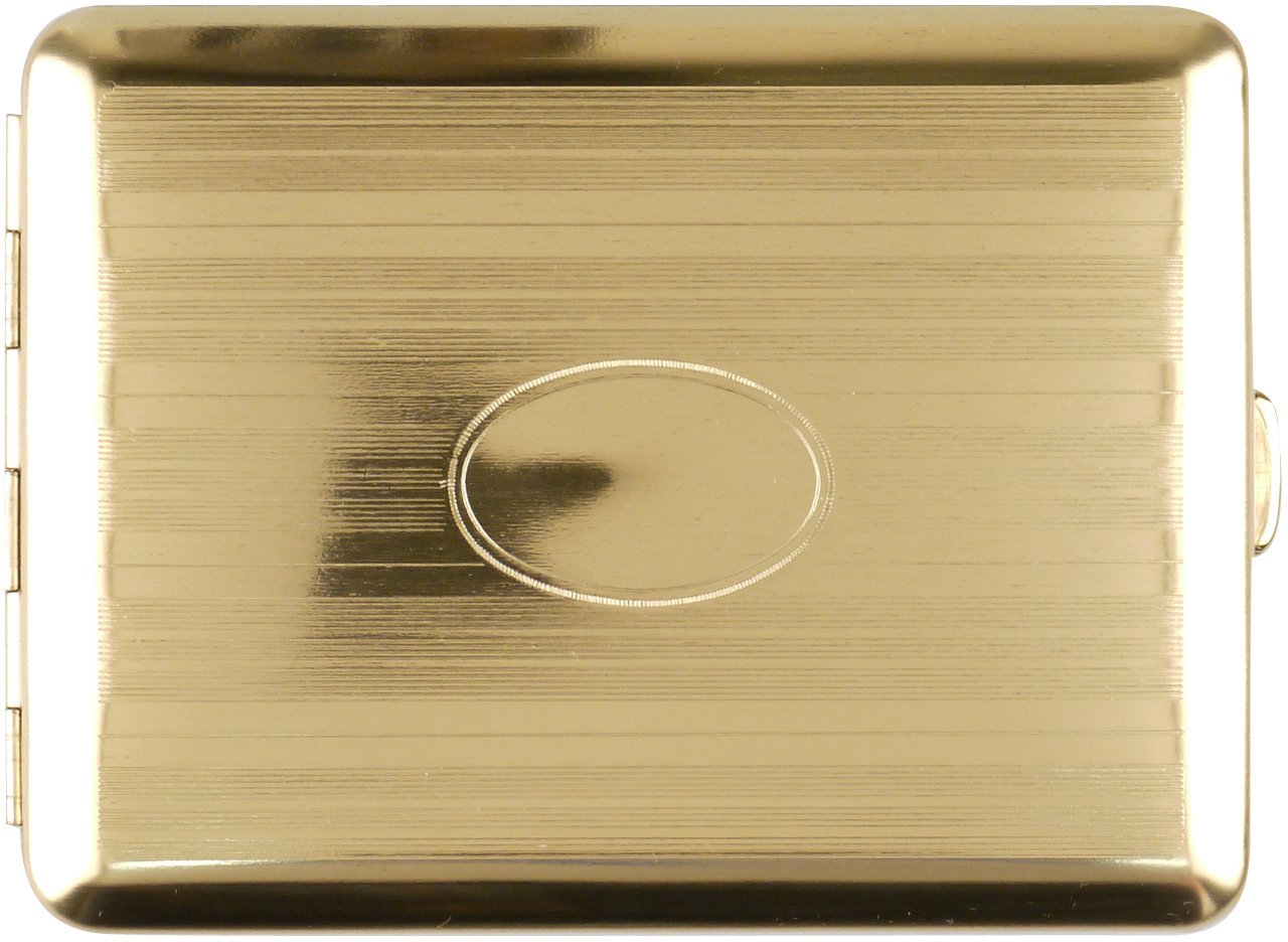 Classic Zigarilloetui 18er messing Streifen mit Gravurfeld (611431)