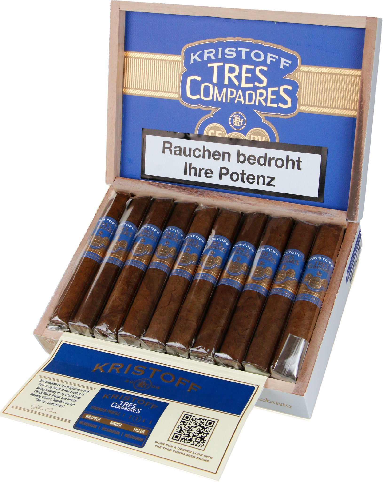 Kristoff Tres Compadres Robusto_Kiste Offen_03