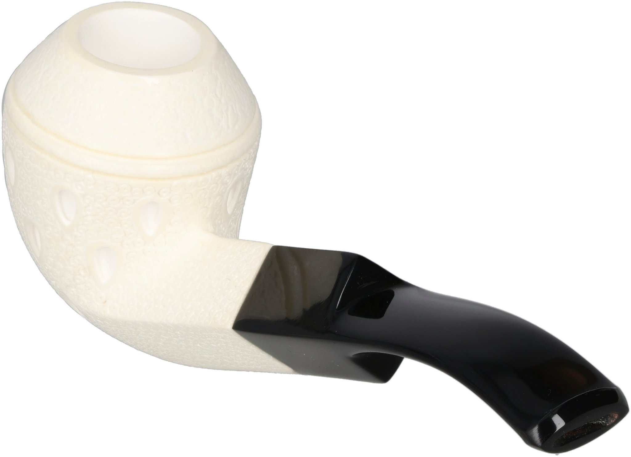 White Meerschaum Pfeife Bent Bulldog (90048337)_02