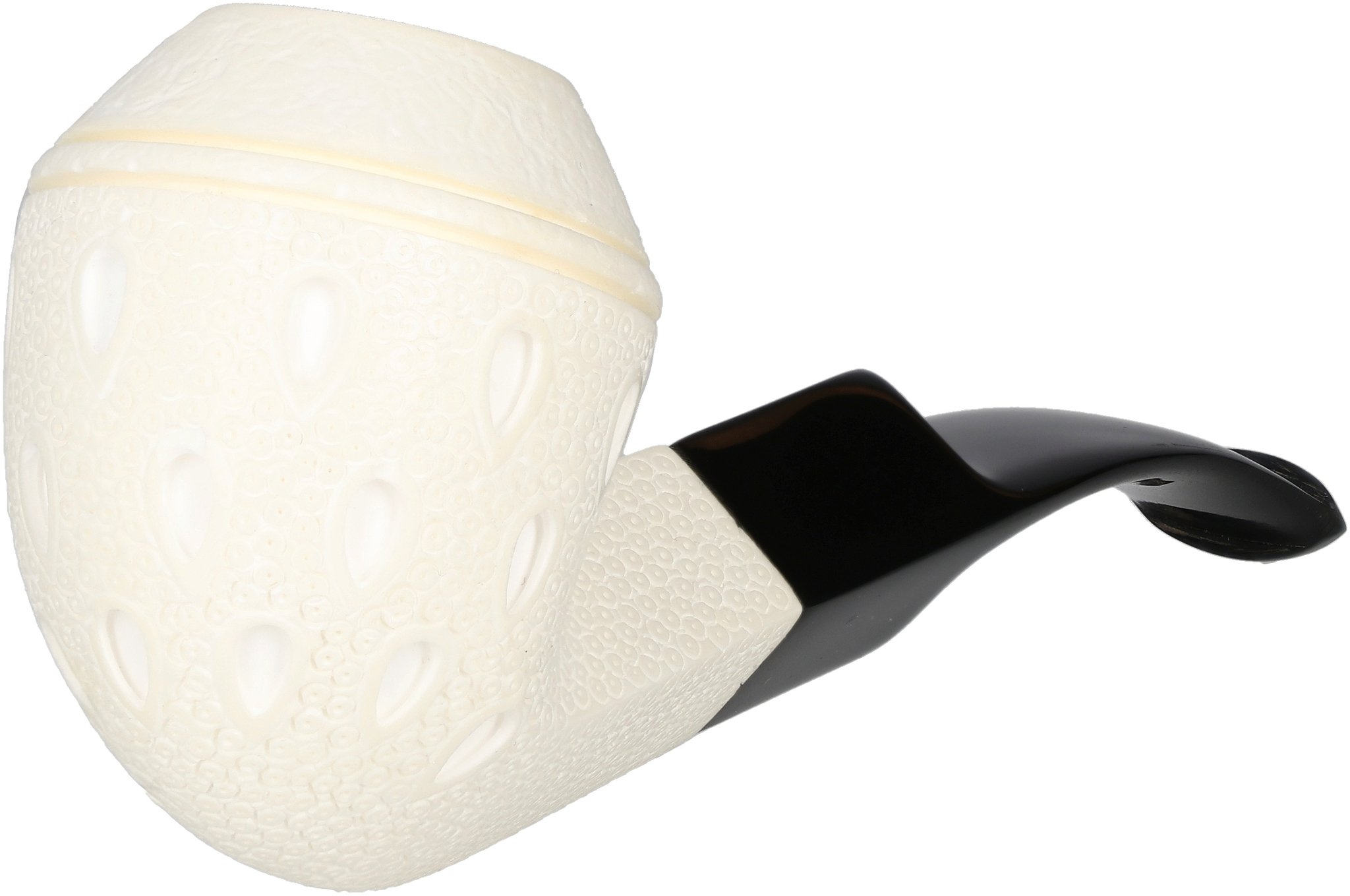 White Meerschaum Pfeife Bent Bulldog (90048337)_03