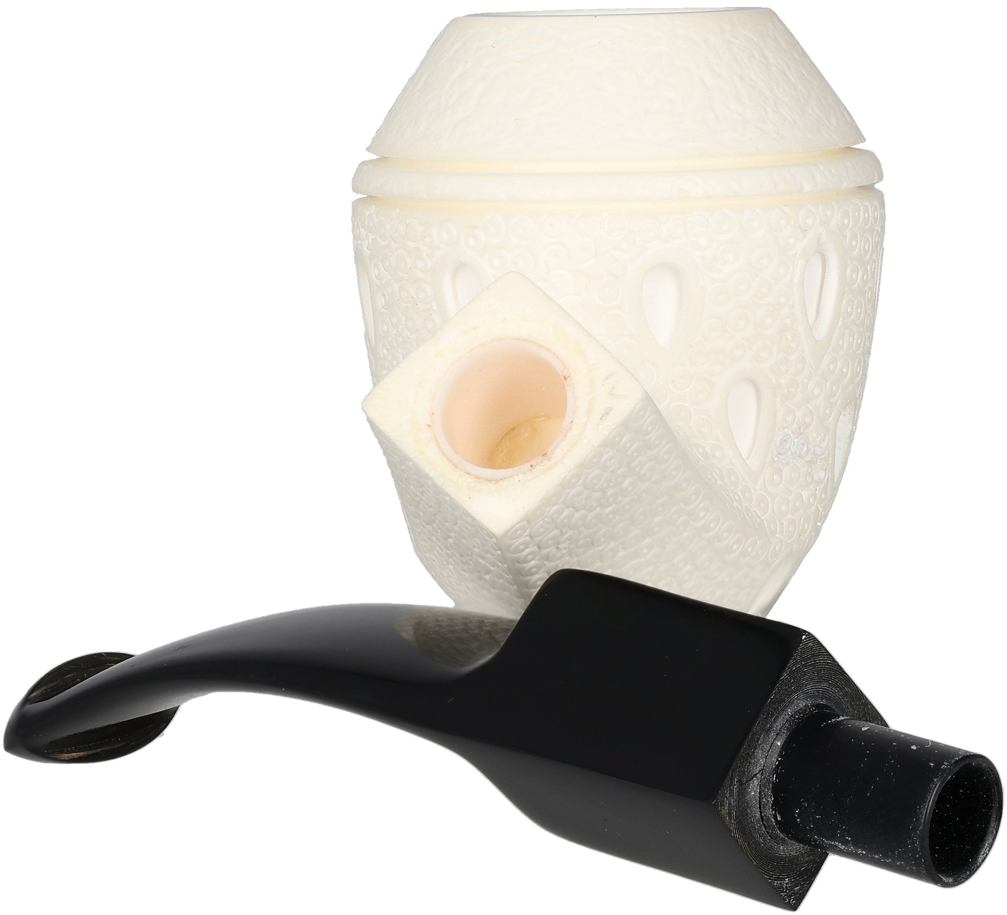 White Meerschaum Pfeife Bent Bulldog (90048337)_06