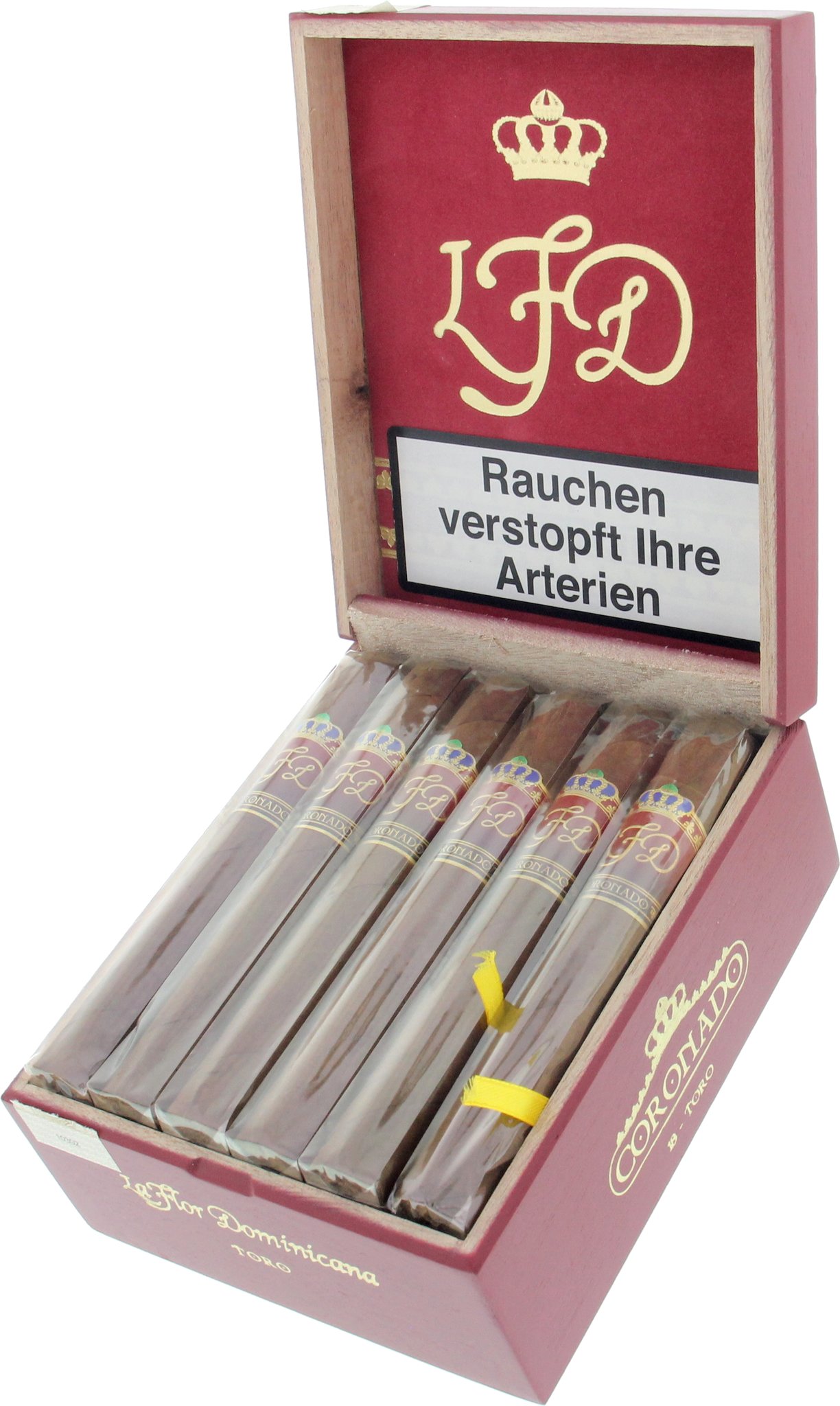 La Flor Dominicana Coronado Toro Kiste offen