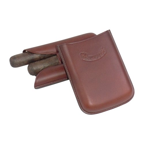 Marca Fina Lederetui 3er Robusto braun
