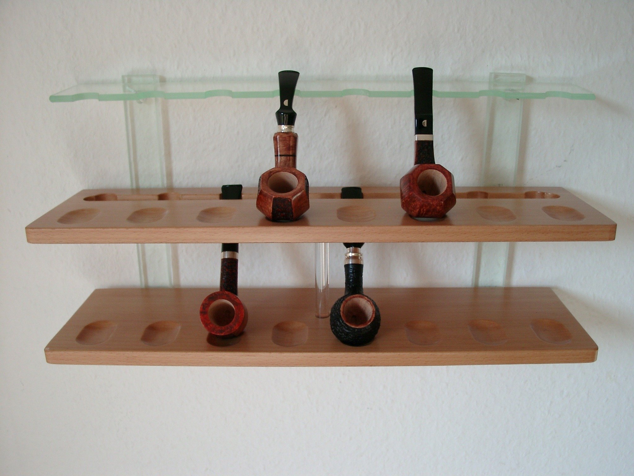 Guy Janot 16er Pfeifenwand Buche Plexiglas grün 7030 16er Pfeifenwand Buche Ple