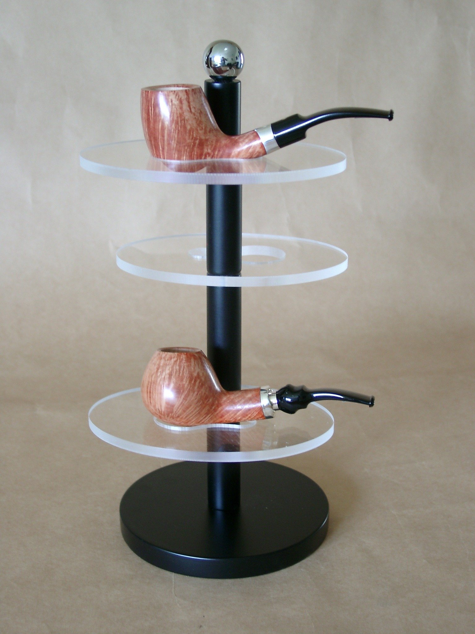 Guy Janot 3er Säulenständer Buche schwarz Plexiglas weiß 7128 3er Säulenst