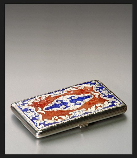 Linea Epoque Antique Zigarilloetui Zigarilloetui Blau/Gelb (1943BG)