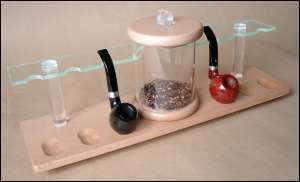 Guy Janot Ständer 6er Topf Buche hell, Plexiglas grün 7025