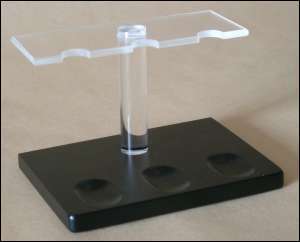Guy Janot Ständer 3er Buche schwarz Plexiglas weiss 7123