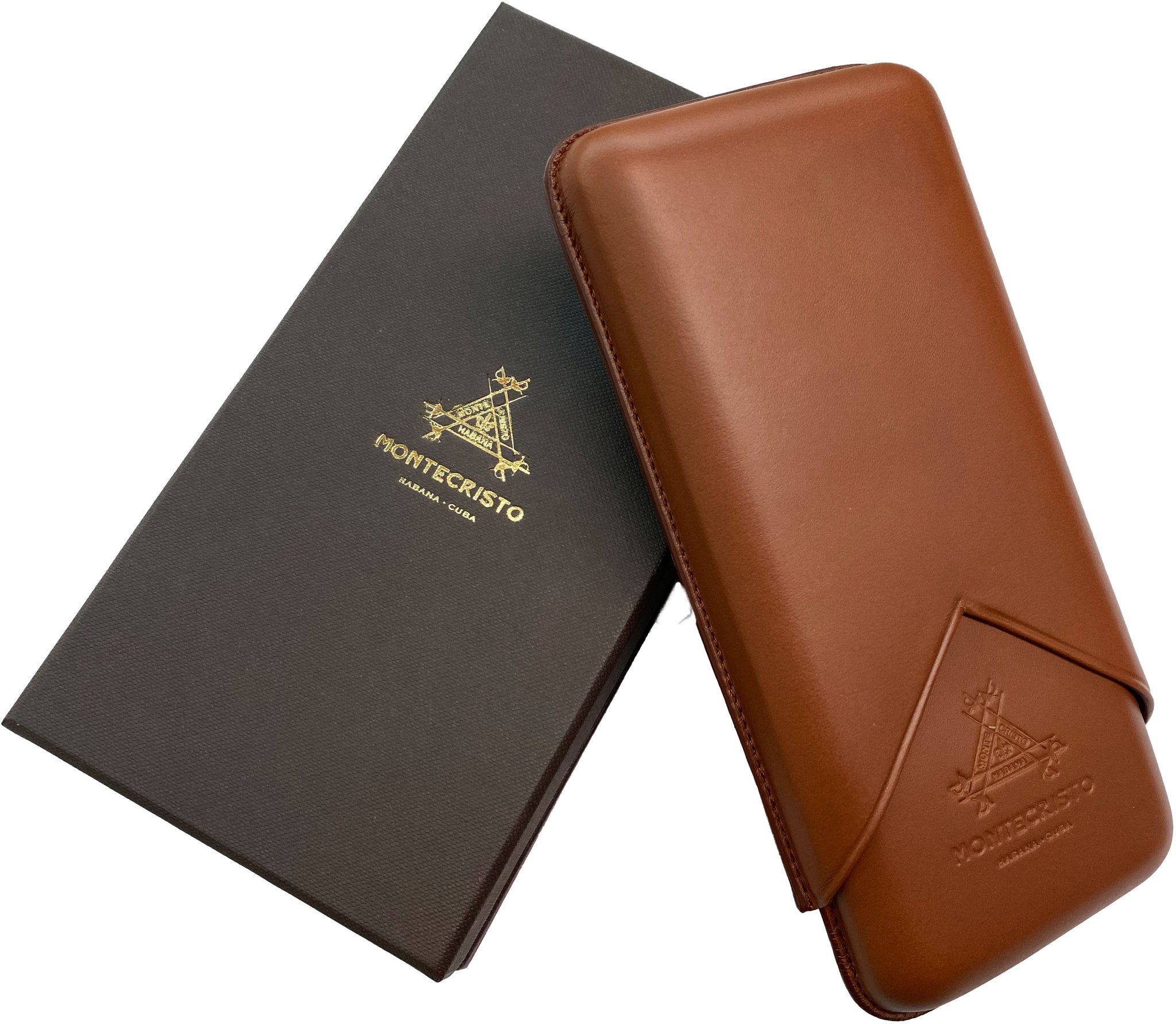 Montecristo Etui braun glatt 3er Lederetui (6397290)