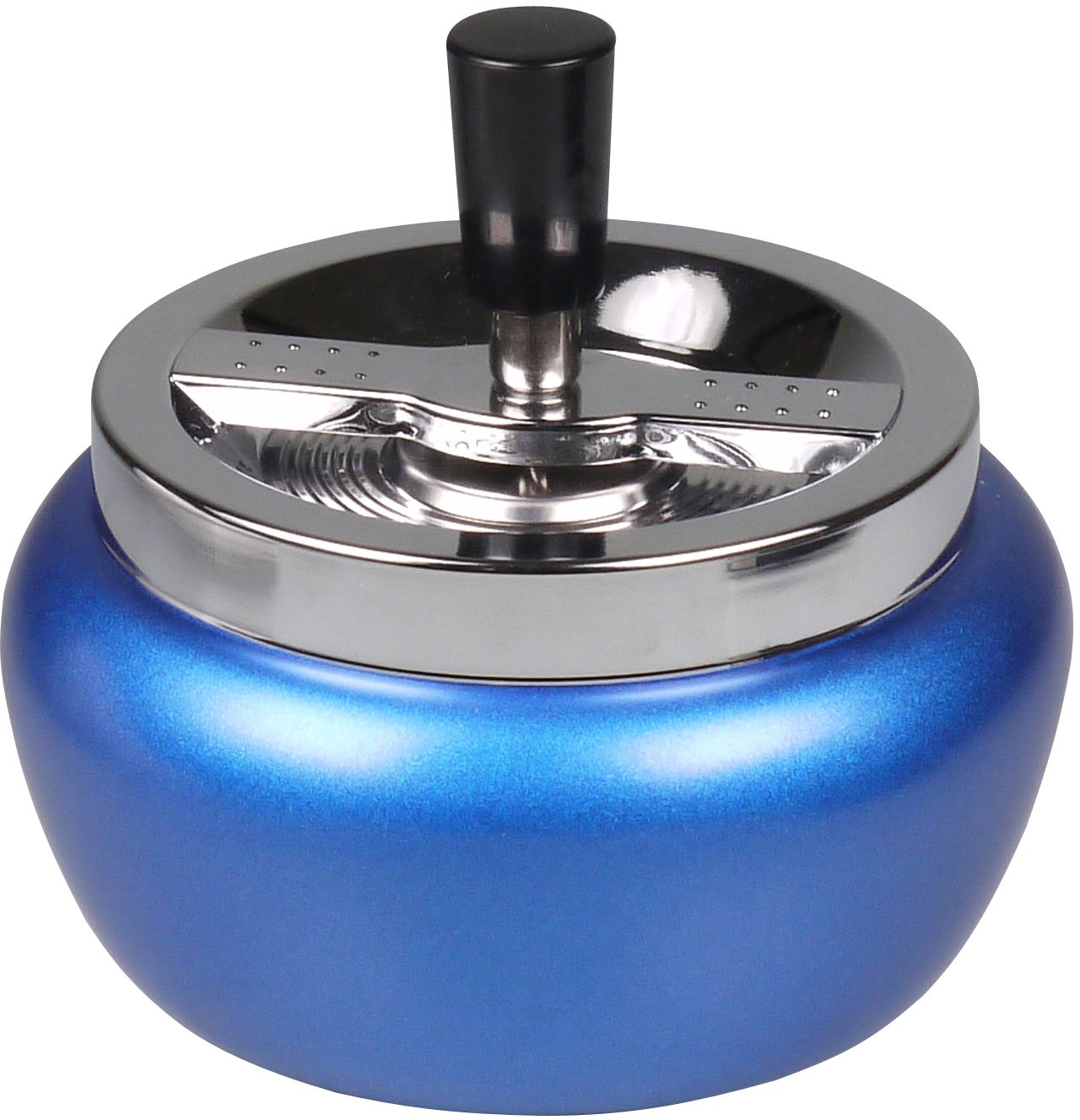 Classic Zigarrenascher Drehascher chrom blaumetallic (502602)