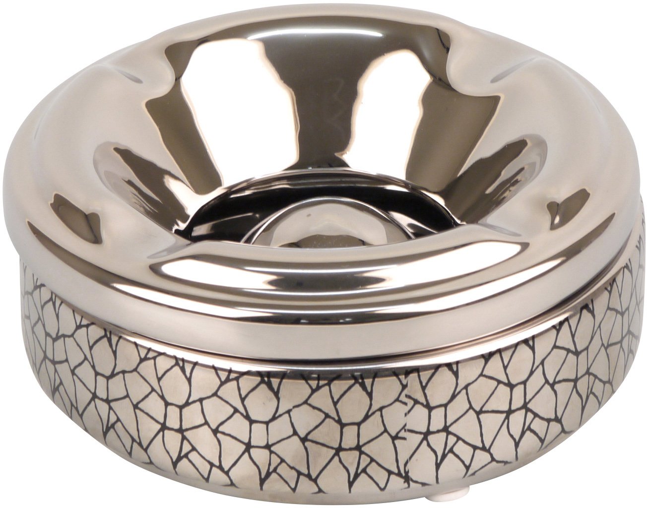 Classic Zigarrenascher Keramik chrom mit 4 Ablagen (512119)