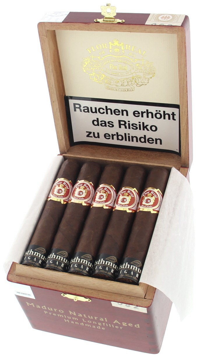 Flor Real Maduro No. 1 Natural (Robusto Junior) 25er Kiste offen