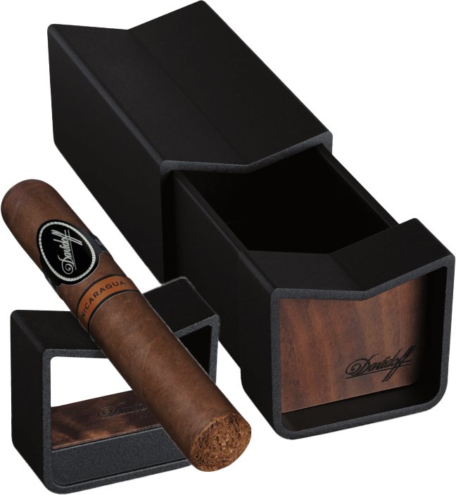 Davidoff Ascher Schiebe-Ascher schwarz/Holz (118685) offen