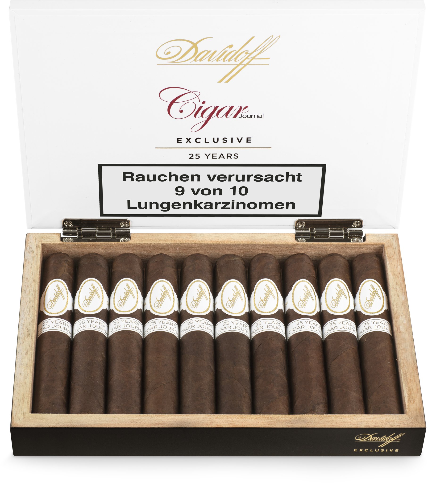 Davidoff Limited Editions Exclusive 2019 Robusto Cigar Journal 25 Years Kiste offen Detailbild