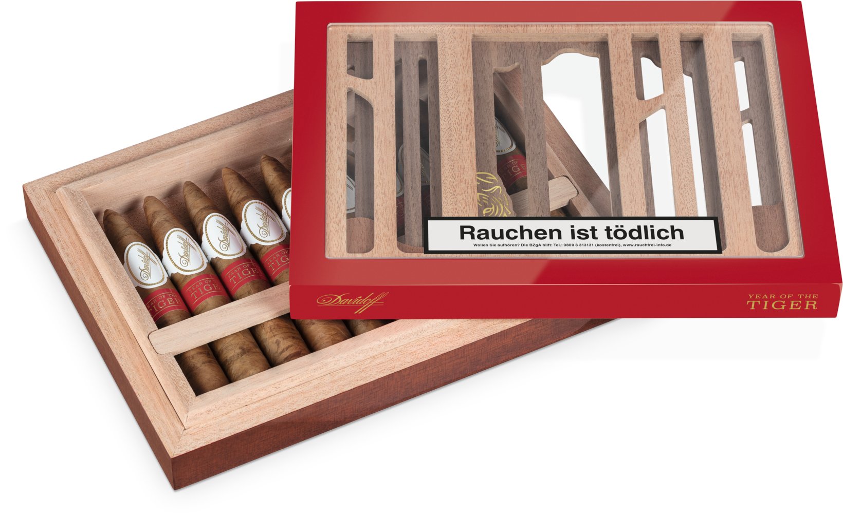 Davidoff Limited Editions Year of the Tiger 2022 (Piramides) Kiste offen