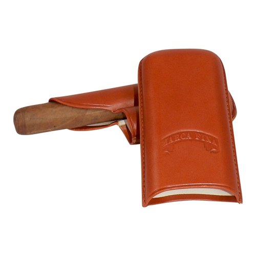 Marca Fina Lederetui 2er Robusto cognacbraun