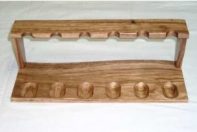 Classic Pfeifenaccessories Zebrano 6er Pfeifenständer Modell 7661 - Zebranoholz