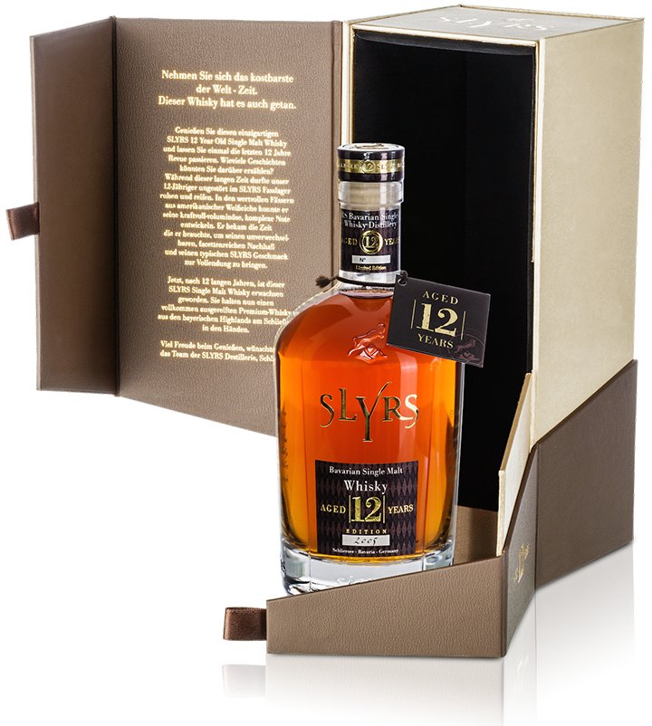 Slyrs Bavarian Single Malt Whisky 12 Years Aged - Edition 2005/2017 Verpackung offen