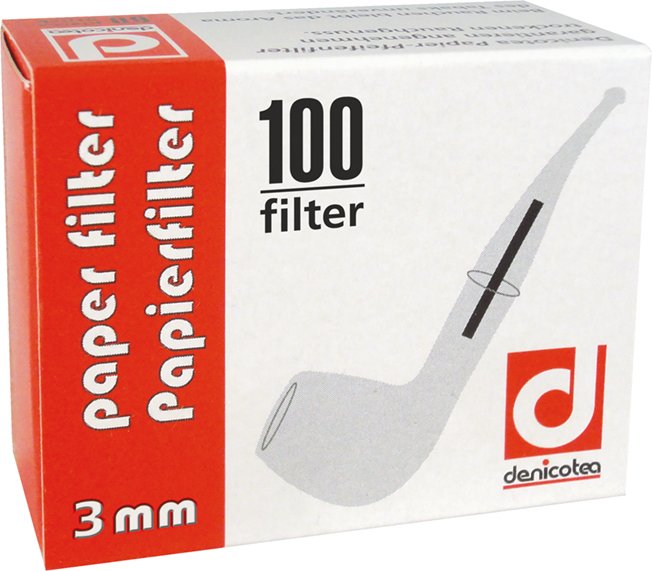 Denicotea Pfeifenfilter 3mm Papierfilter (100er Packung)
