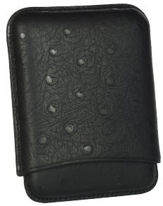 Martin Wess Premium Lederetui - Strauß (Austriche) Black 8er Cigarillo Strauß (503)