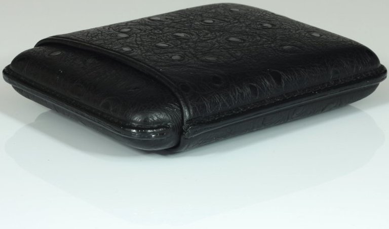 Martin Wess Premium Lederetui - Strauß (Austriche) Black 8er Cigarillo Strauß (503) liegend