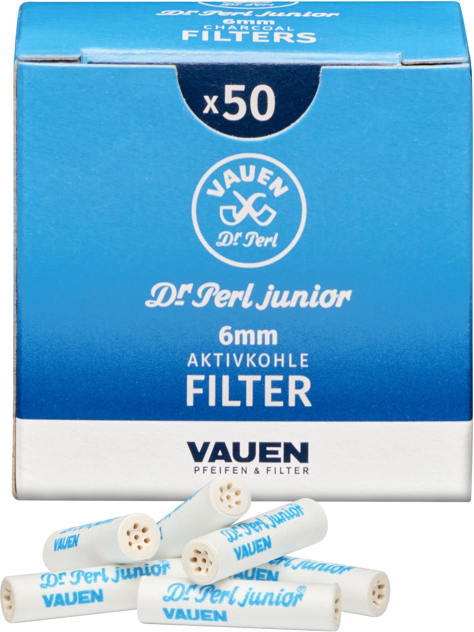 Vauen Dr. Perl Junior Pfeifenfilter 6mm Jufifty Detailbild Einzelpackung 1