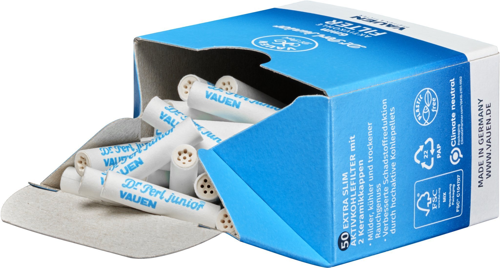 Vauen Dr. Perl Junior Pfeifenfilter 6mm Jufifty Detailbild Einzelpackung 2