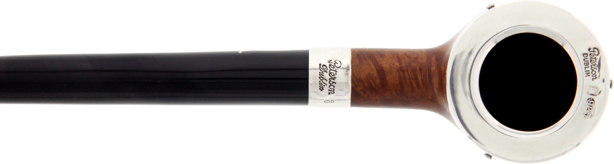 Peterson Churchwarden Churchwarden Braun - Tankard silver Cap Draufsicht