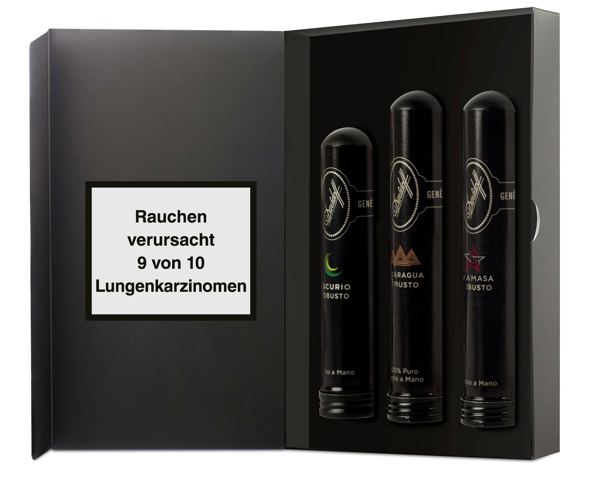 Davidoff Geschenksets Robusto Tubos Selection (3 Zigarren) offen