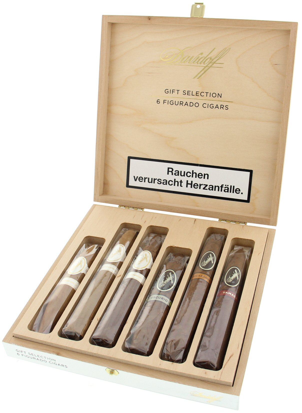 Davidoff Geschenksets Gift Selection 6 Figurado Cigars (6 Zigarren) offen