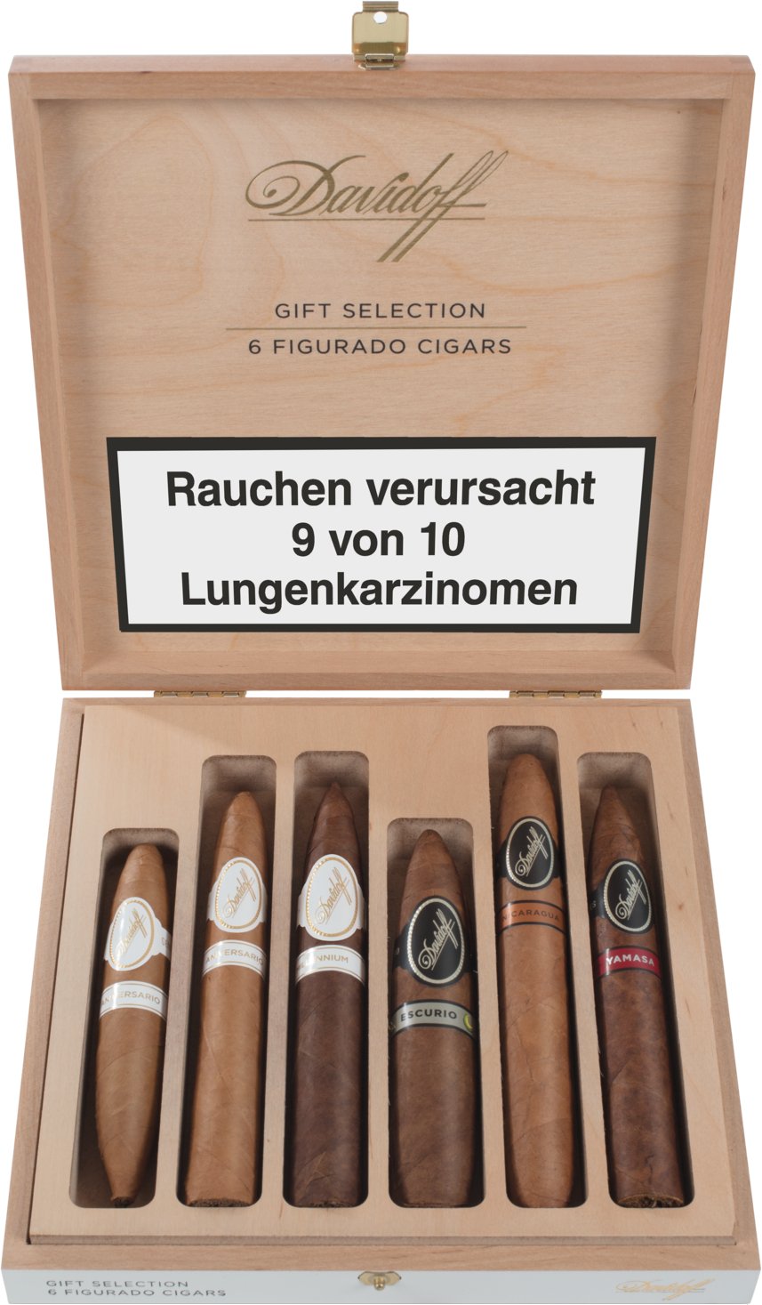 Davidoff Geschenksets Gift Selection 6 Figurado Cigars (6 Zigarren) Frontal