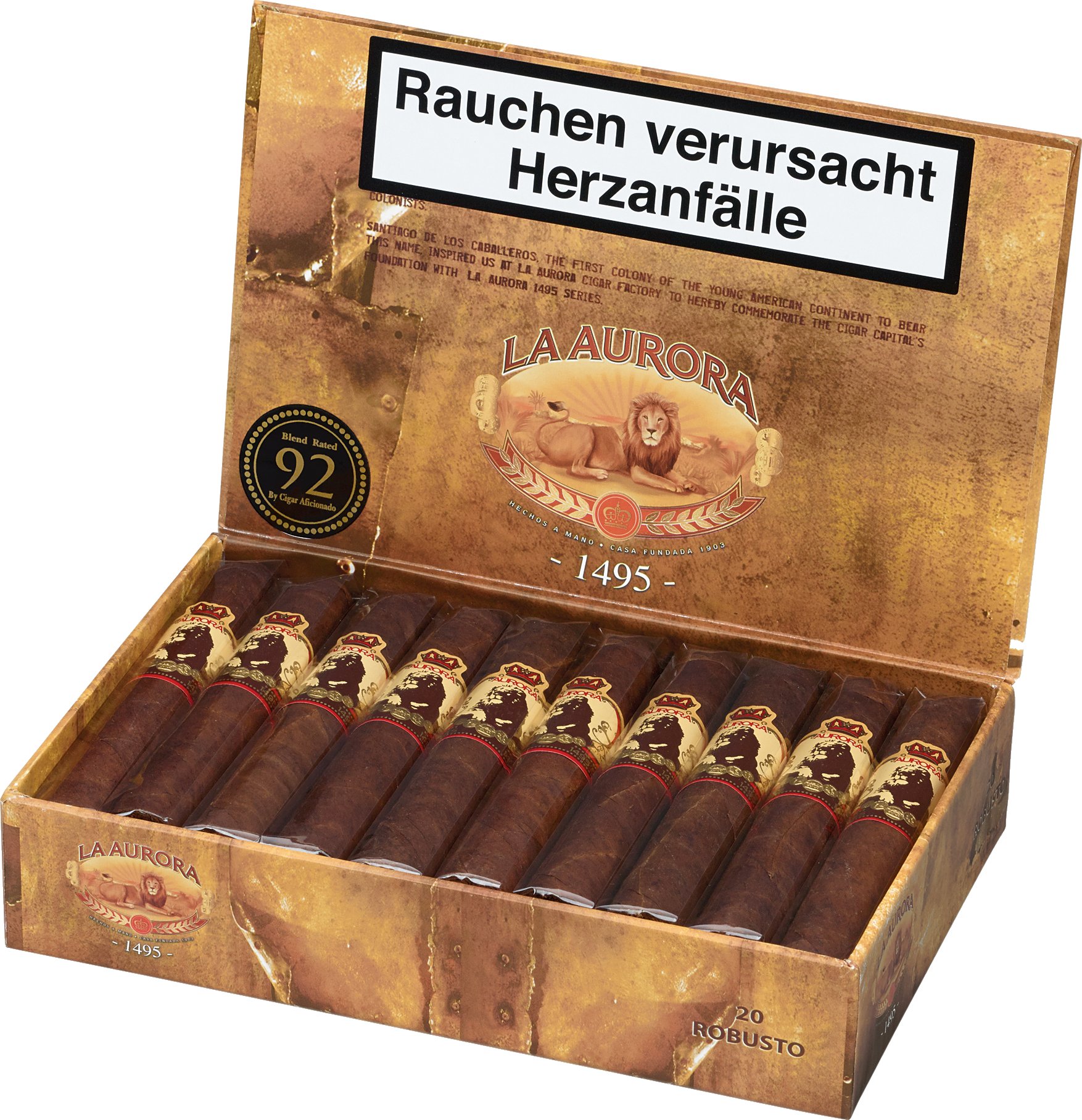 La Aurora 1495 Series Robusto Kiste offen