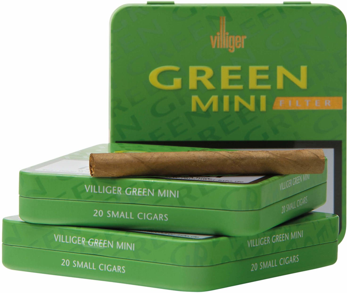 Villiger Zigarillos Green Mini Filter Blechdose (ehemals Caipirinha) Detailbild
