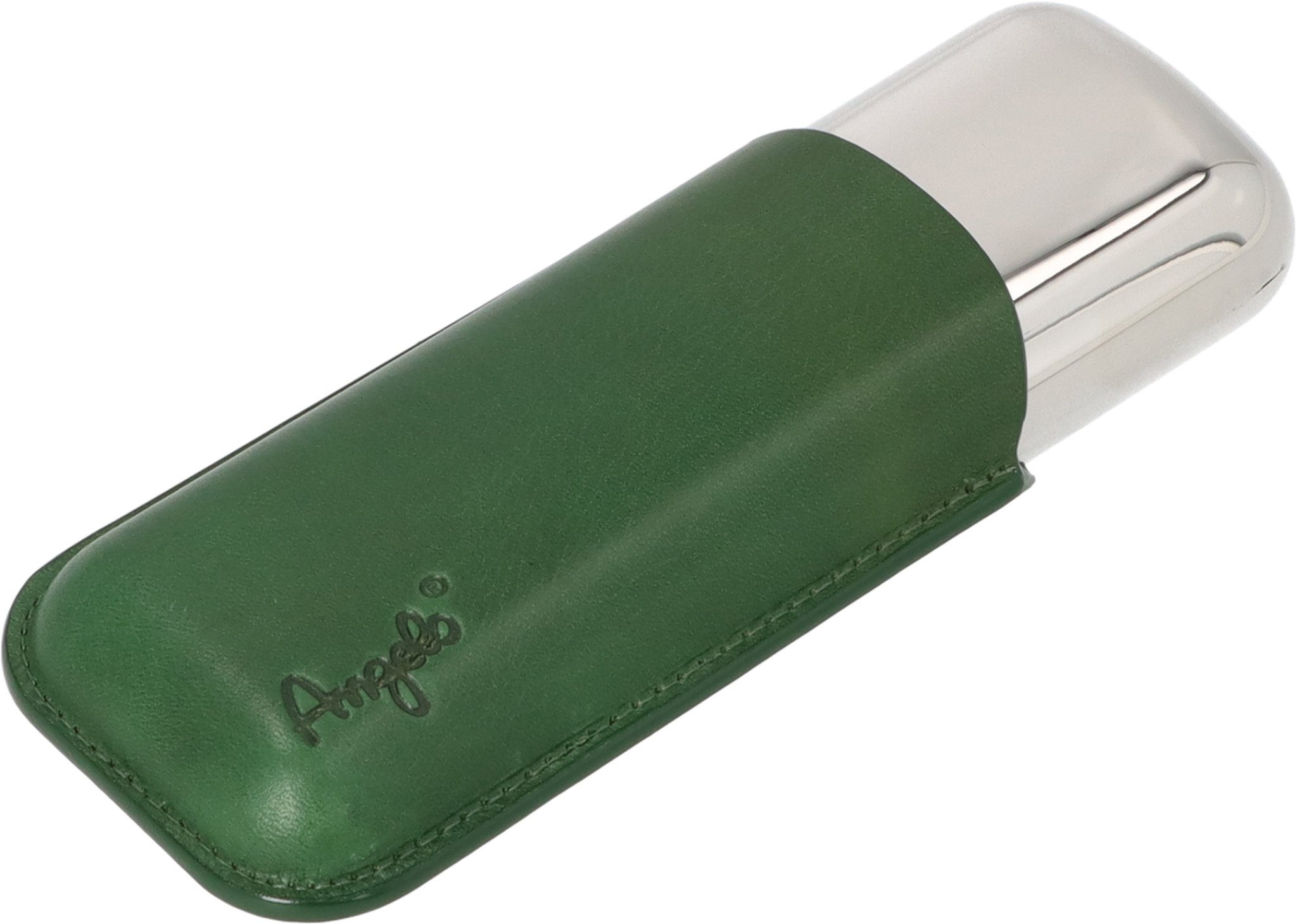 Leder/Metall grün/chrom