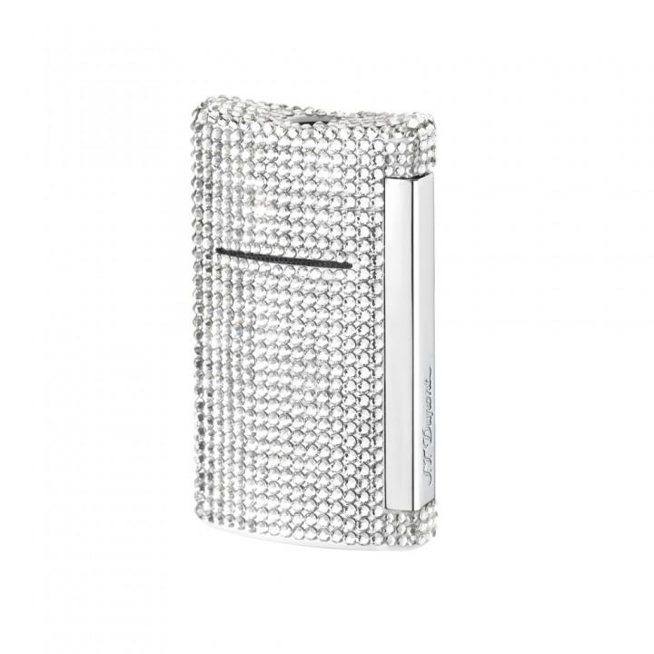 S.T. Dupont Minijet Swarovski crystals & Chrome White