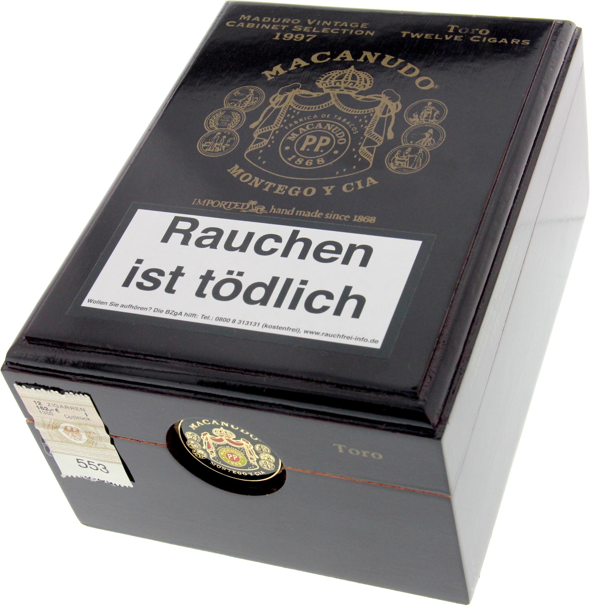 Macanudo Vintage 1997 Toro (Silberner Cigarrenring) Kiste