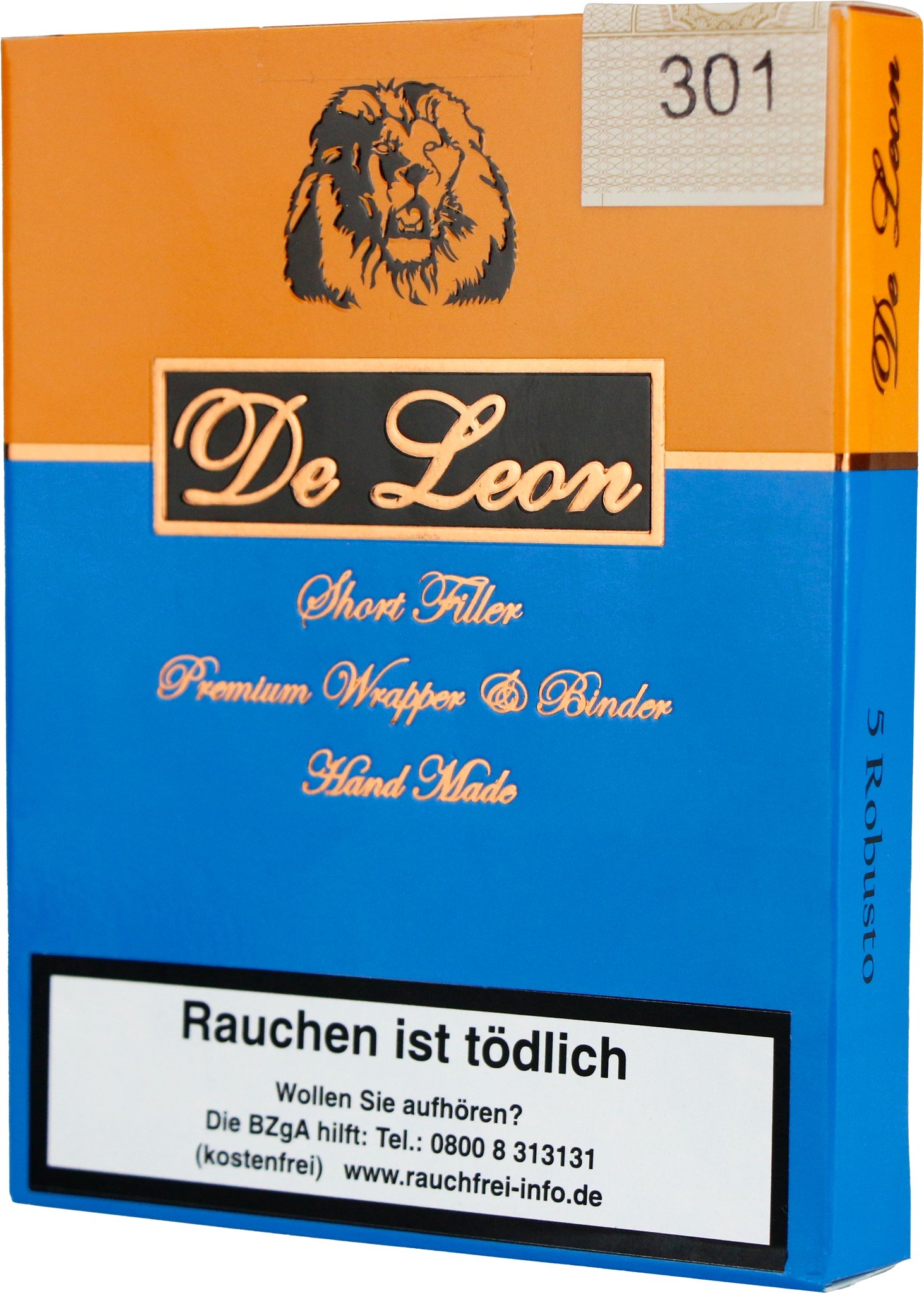 De Leon Zigarren Shortfiller Robusto (5er Packung)03